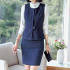 Single Button Vest / Fitted Skirt / Dress Pants/ Work Shirt
