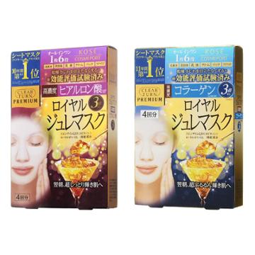 Kose - Clear Turn Premium Royal Gelee Mask 4pcs - 2 Types
