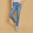 Slit Washed Slim-fit Jeans