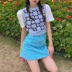 Floral Sweater Vest / Short-sleeve T-shirt