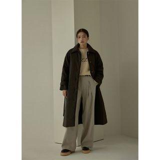 Raglan Padded Mac Coat With Belt