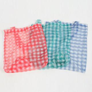 See-through Gingham Shopper Bag