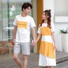 Couple Matching Short-sleeve T-shirt / Midi A-line Dress / Shorts / Set