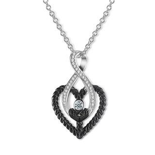 Rhinestone Infinity Heart Pendant Necklace