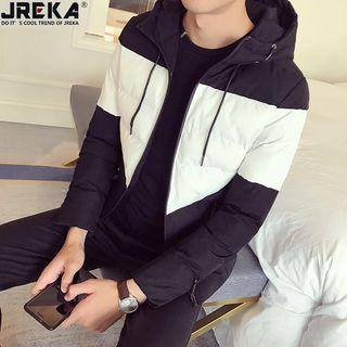 Colorblock Slim-fit Hooded Jacket