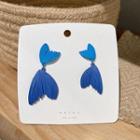 Mermaid Tail Dangle Earring 1 Pair - Blue - One Size