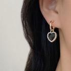 Heart Rhinestone Acrylic Dangle Earring 1 Pair - Gold - One Size