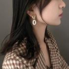 Geometry Drop Earring 1 Pair - Gold & White - One Size
