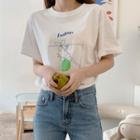 Citrus-printed T-shirt Ivory - One Size