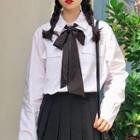Bow Accent Blouse / High Waist Skort