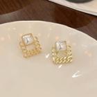 Link Hoop Rhinestone Stud Earring