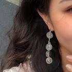Alloy Coin Dangle Earring Silver - One Size