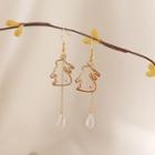 Rabbit Drop Earring 1 Pair - Gold - One Size