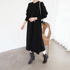 Crew-neck Loose-fit Long Sweater Dress