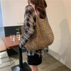 Reversible Leopard Print Tote Bag As Shown In Figure - One Size