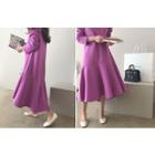 Round-neck Ruffle-hem Pullover Dress