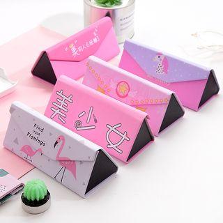 Printed Triangle Foldable Eyeglasses Case