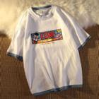 Short-sleeve Printed Mock Two-piece T-shirt