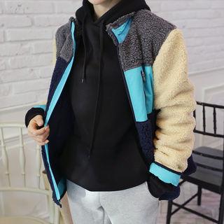 Sherpa-fleece Color-block Jacket