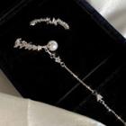 925 Sterling Silver Non-matching Rhinestone Earring / Clip-on Earring