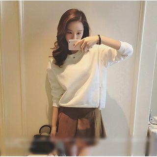 Plain Side Zip Pullover