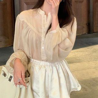Chiffon Blouse / Wide-leg Shorts