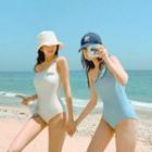 Buckled One-shoulder Swimsuit