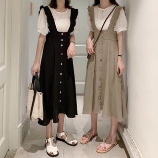 Buttoned Jumper Dress / Short Sleeve T-shirt