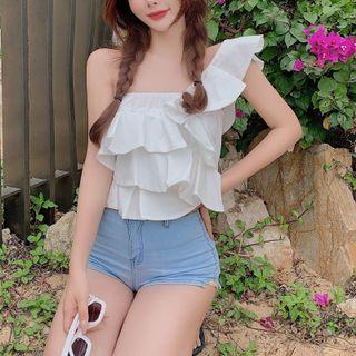 One Shoulder Ruffle Top