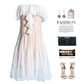 Strapless A-line Lace Dress