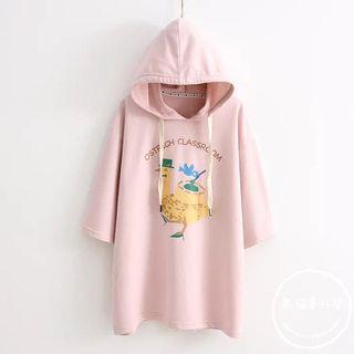 Ostrich Print Long Hoodie