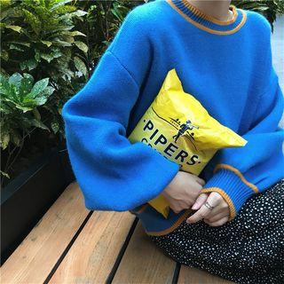 Contrast-trim Oversize Sweater