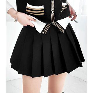 Inset Shorts Pleated Tennis Miniskirt