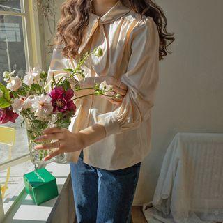 Tie-neck Cotton Blouse