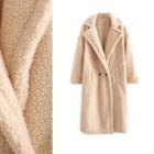 Fleece Lapel Long Coat