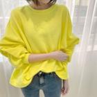 Neon Color Oversize Sweatshirt Yellow - One Size