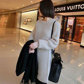 Long Sleeve Ribbed Knit Dress