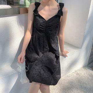 Lace Plain Strappy Mini Dress