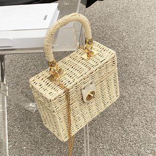 Woven Chain Crossbody Box Bag