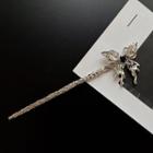 Butterfly Hair Stick 01 - Butterfly - Silver - One Size