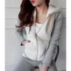 Sports Set: Faux-fur Lining Jacket + Boot-cut Pants