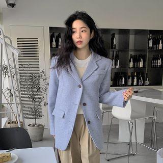 3-button Woolen Twill Blazer