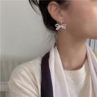 Faux Pearl Bow Dangle Earring 1 Pair - S925silver Earrings - One Size
