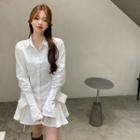 Mini A-line Shirt Dress White - One Size