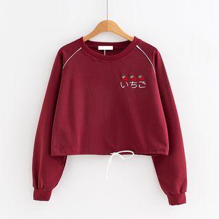 Front-tie Embroidered Sweatshirt
