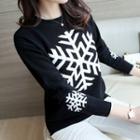 Snowflake Print Sweater