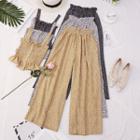 Set: Printed Tank Top + Wide Leg Pants