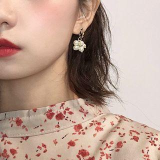 Asymmetric Faux Pearl Drop Earring / Clip-on Earring