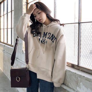 Asymmetric Hem Lettering Hoodie