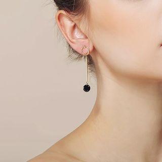 Metal Rhinestone Faux Crystal Dangle Earring